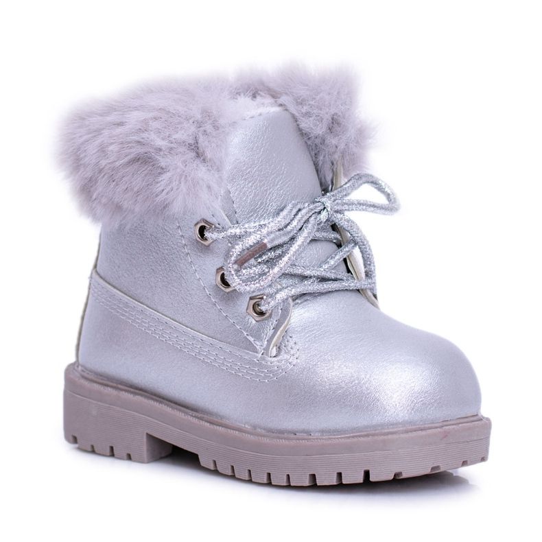 BM Trappers Fobos de Botas Infantis Prateadas Quentes prata prata