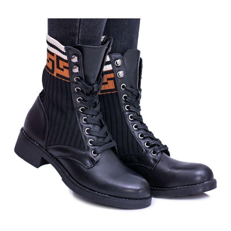 Botas meias pretas herse feminino preto