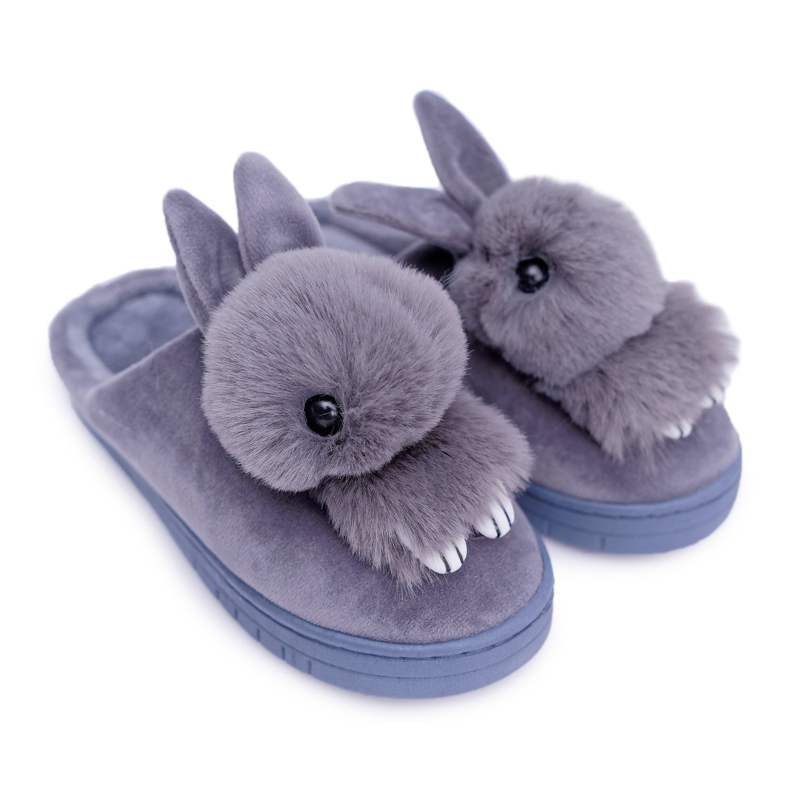 Chinelos femininos clássicos com coelho cinza Howi Chinelos femininos clássicos com coelho cinza Howi