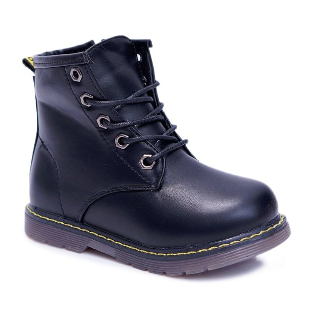 Botas infantis aquecidas com pêlo preto Ferrero trappers Botas infantis aquecidas com pêlo preto Ferrero trappers