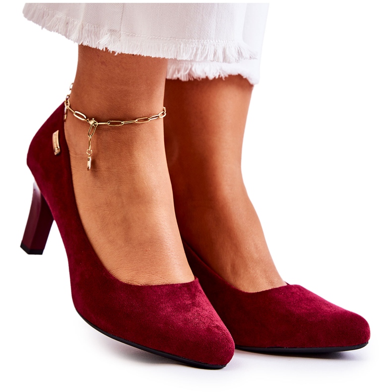 Sapatilhas femininas Sergio Leone Burgundy Suede Orsola vermelho