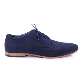 Bednarek Polish Shoes Brogues masculino Bednarek Nubuck Openwork azul marinho Hermes azul-marinho