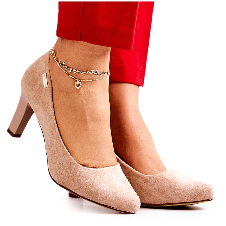 Bombas Femininas Sergio Leone Beige Suede Orsola bege