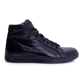 Bednarek Polish Shoes Sapatilhas de couro para homem Bednarek Czarne Edys preto