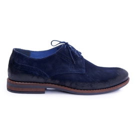 Brogues masculino casual couro Nikopol azul marinho Lajos azul-marinho