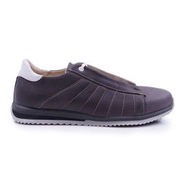Bednarek Polish Shoes Sapatos esportivos masculinos em couro cinza Coopers Cinza Geos