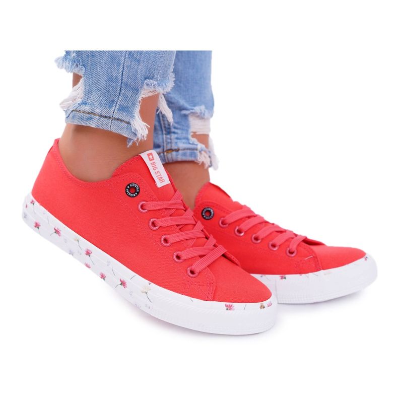 Tênis feminino baixo Big Star Red DD274709 vermelho