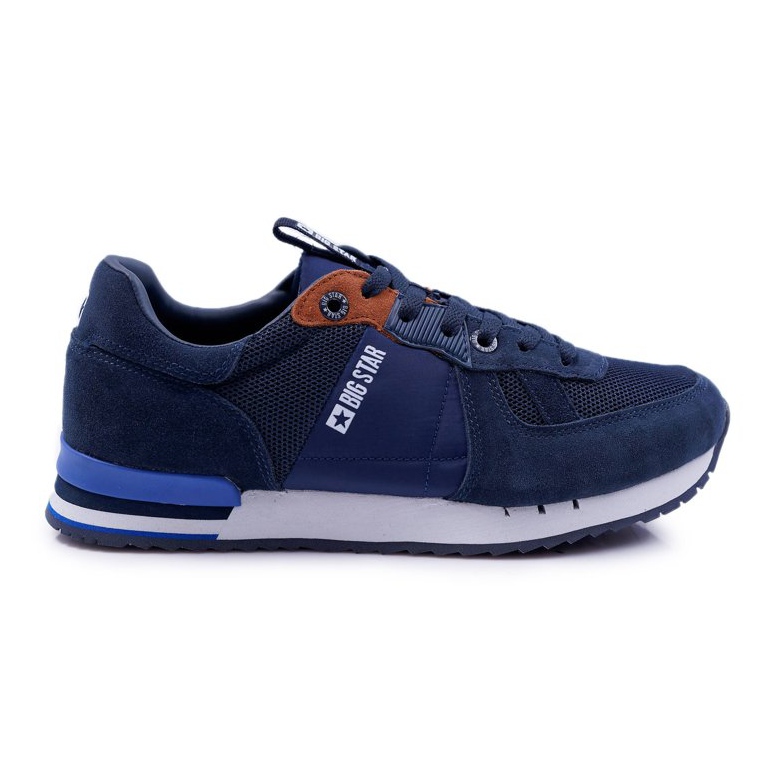 Sapatas esportivas masculinas Big Star camurça couro azul marinho DD174321
