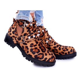 NFR Botas pantera com recortes Cadenza marrom