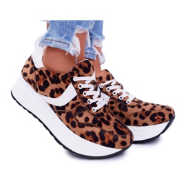 NFR Sapatos esportivos femininos Leopard SportFreak marrom