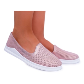 S.Barski Brogues feminino de couro slip-on Lordsy Pink Lordi rosa