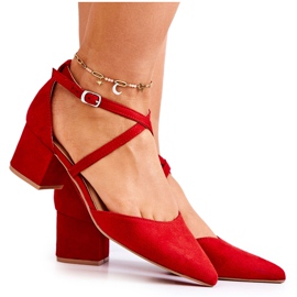 PS1 Sapatos femininos no calcanhar no Spitz Red Cosmo vermelho