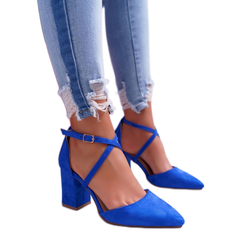PS1 Sapatos femininos no salto no Spitz Cornflower Cosmo azul