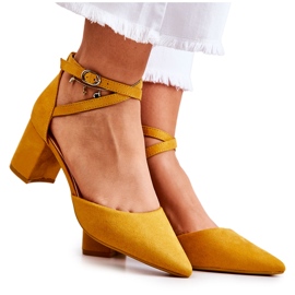 PS1 Sapatos femininos no calcanhar no Spitz Yellow Cosmo amarelo