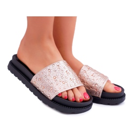 Chinelos femininos com champanhe cúbico de zircônia XTI 48821 rosa