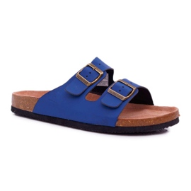 Chinelos masculinos com fivelas Big Star Azul marinho DD174604 azul-marinho