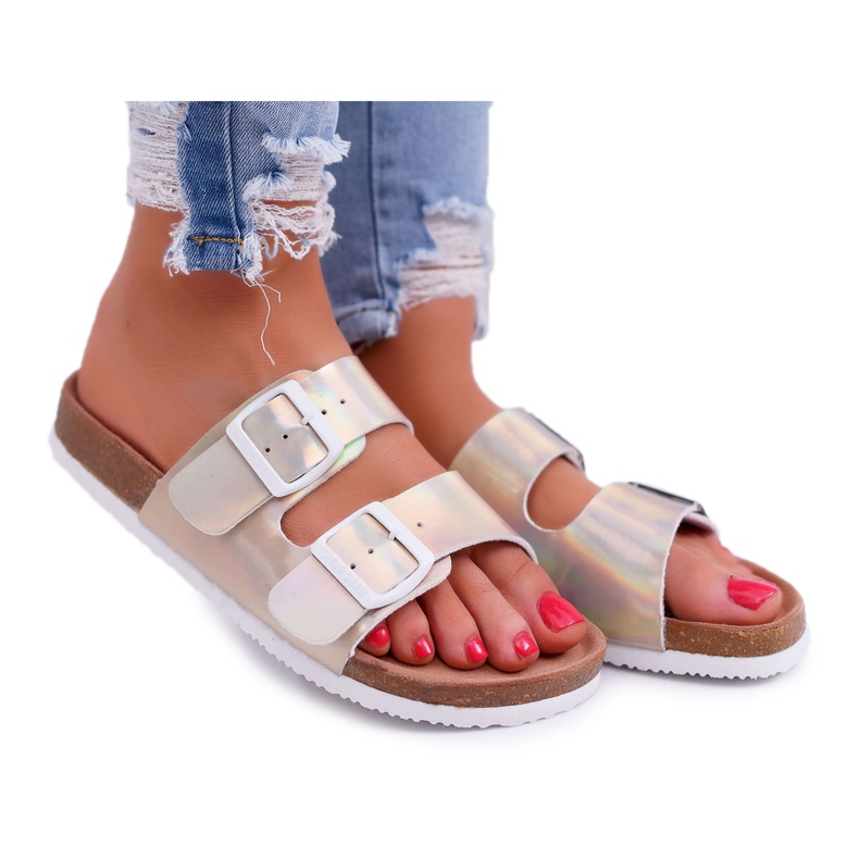 Chinelos de ouro feminino Big Star DD274135 dourado