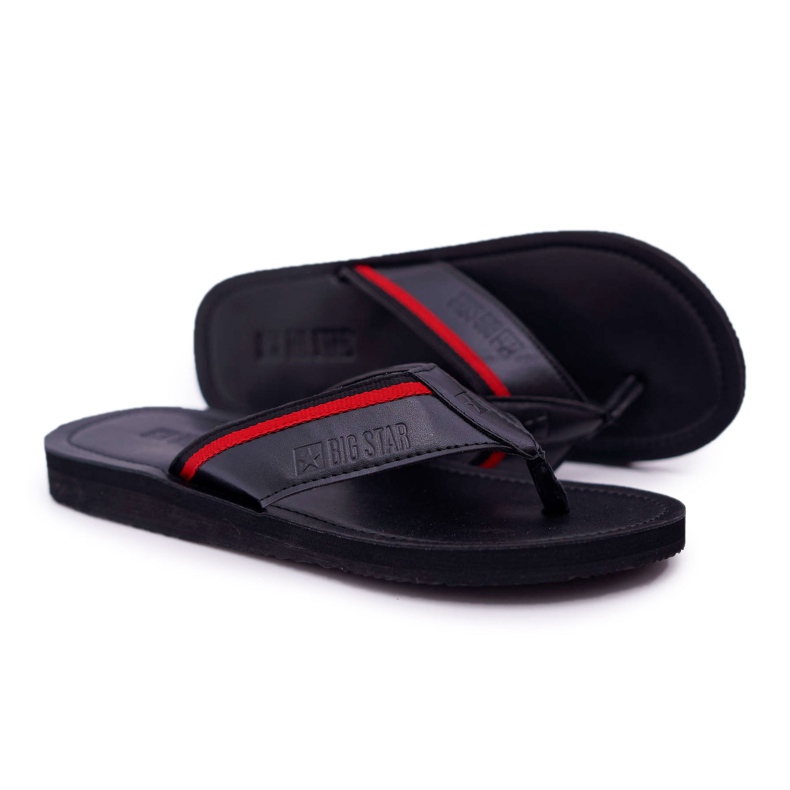Chinelos masculinos flip-flops Big Star Black DD174678 preto