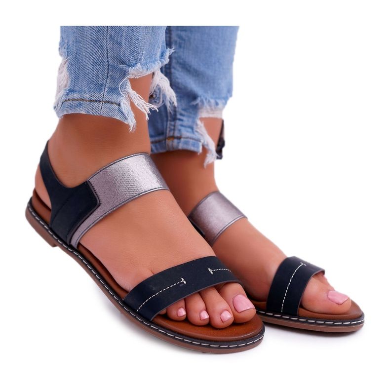 Sandálias Flat feminino Sergio Leone SK014 Black Agrina preto