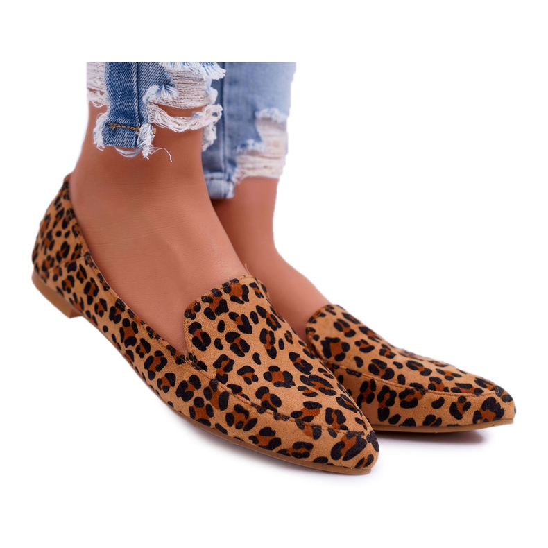 Mocassim feminino Lu Boo Leopard Magnus castanho