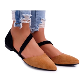 Lu Boo Ballerina In Spitz Camel Carana Suede marrom