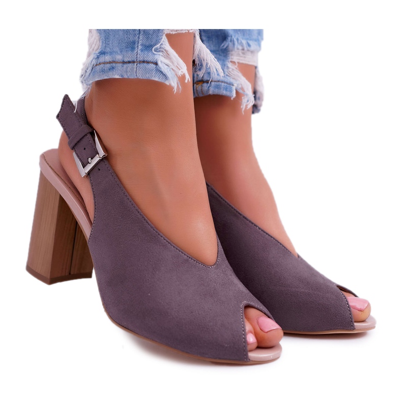 EVE Sandálias femininas camurça cinza escuro Celian