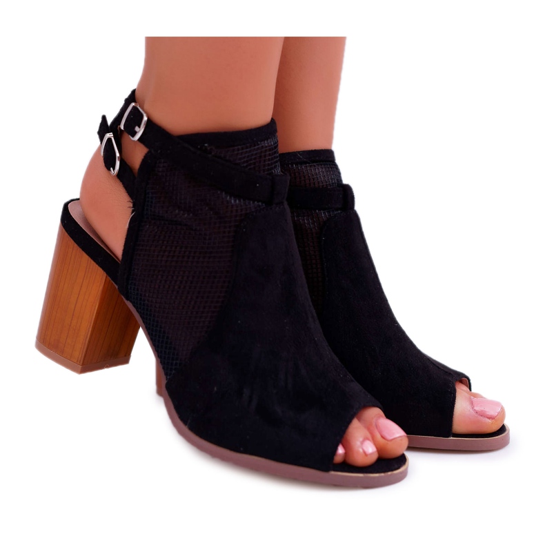 EVE Sandálias Femininas Camurça Preto Thido