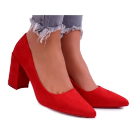 PS1 Sapatos femininos de salto alto camurça vermelha neshka vermelho