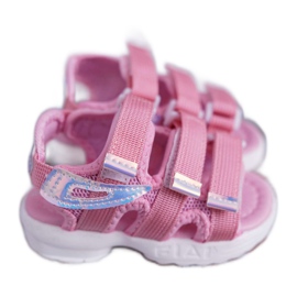 FRROCK Sandálias infantis com velcro para meninas Kimmi rosa