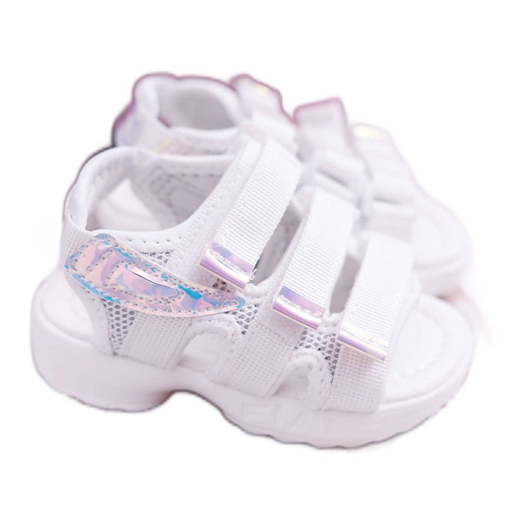 FRROCK Sandálias Infantis Com Velcro Para Meninas Branco Kimmi