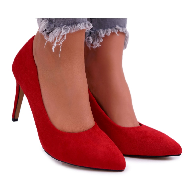 EVE Camurça estilete feminino no Spitz Red Kiss Me vermelho