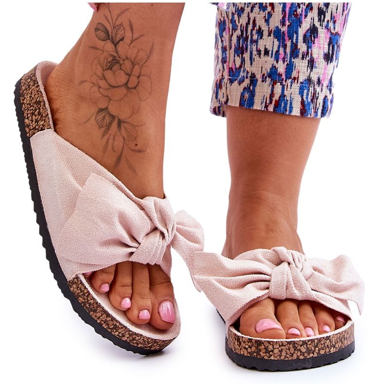 PS1 Chinelos femininos bege com cortiça curva Wendy PS1 Chinelos femininos bege com cortiça curva Wendy