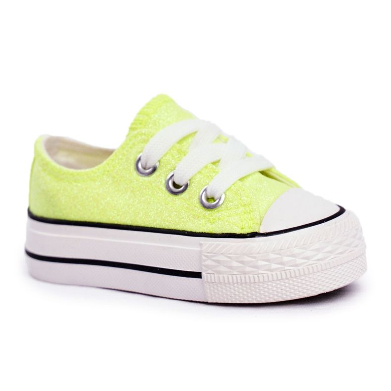 FRROCK Tênis infantil Brocade Lime Neon Misty amarelo