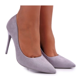 PS1 Sapatos de salto alto camurça cinza Yanna feminino