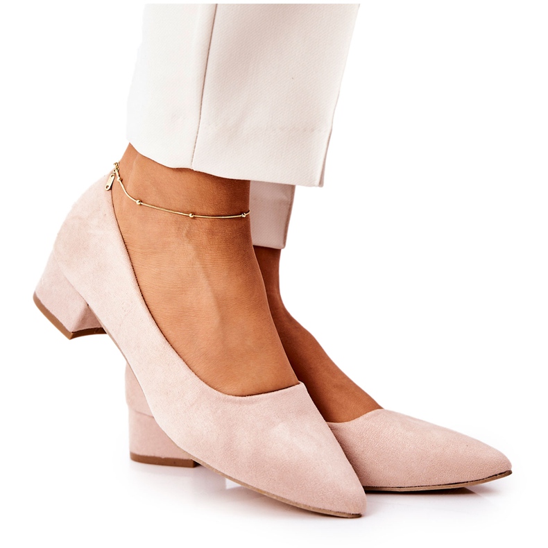 PS1 Bombas clássicas femininas camurça bege Rheya