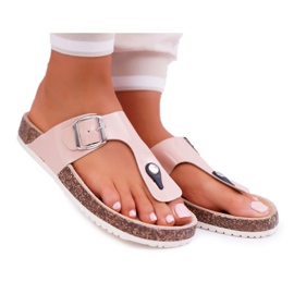 SEA Chinelos femininos flip-flops em rolhas, paleta rosa lacada