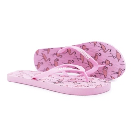 Chinelos femininos flip-flops Big Star Pink Flamingos AA274A176 rosa
