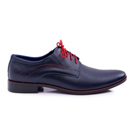 Mario Boschetti Brogues masculino, couro elegante, azul marinho Menelaos azul-marinho