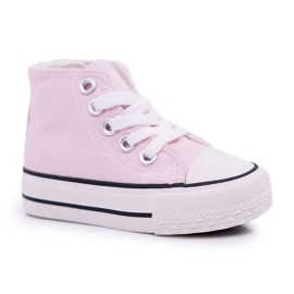 FRROCK Tênis clássico infantil rosa alto Filemon