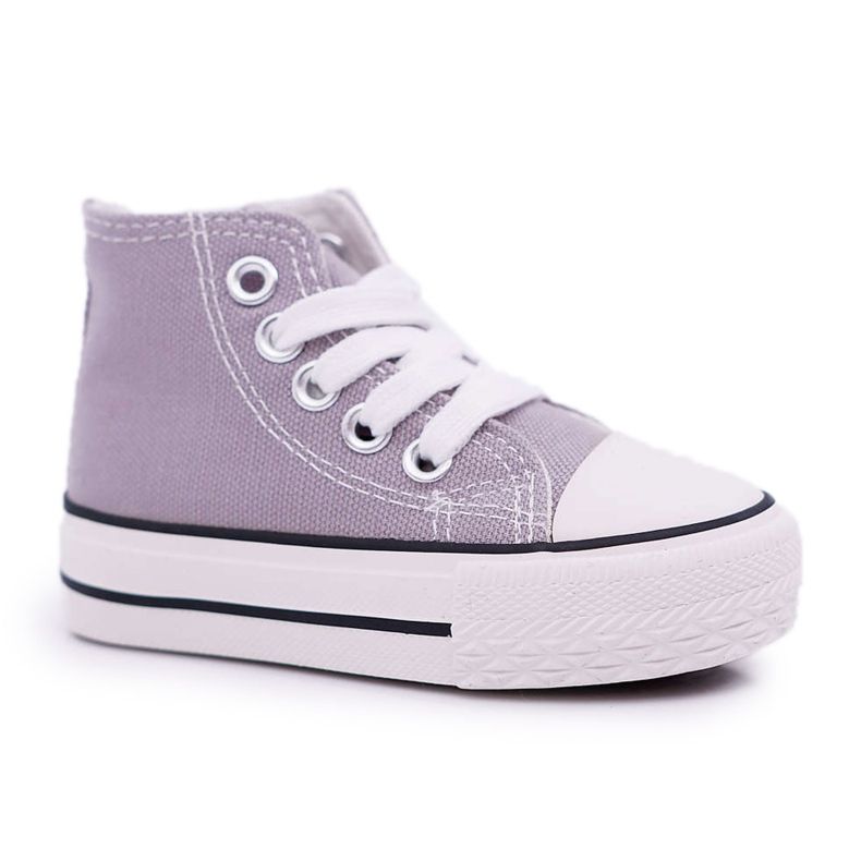 FRROCK Tênis infantil clássico alto com zíper cinza filemon