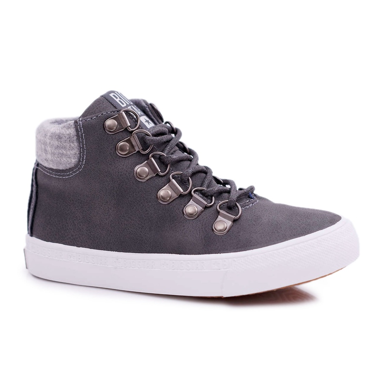 Sapatos infantis para menino, tênis Big Star Grey EE374040 cinza