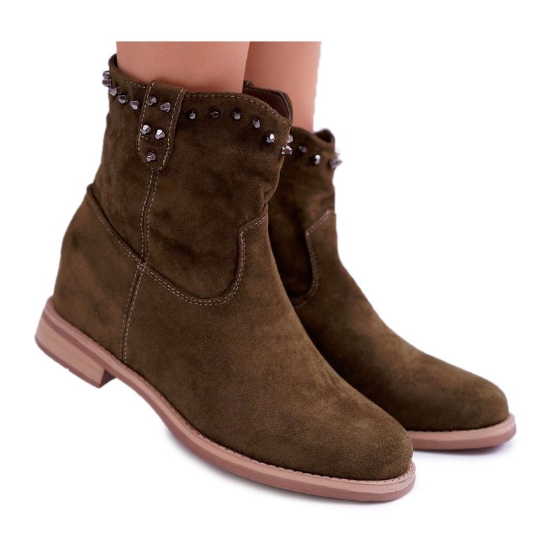 SEA Botas femininas com salto plano aquecido no tornozelo Olive Deminis verde SEA Botas femininas com salto plano aquecido no tornozelo Olive Deminis verde