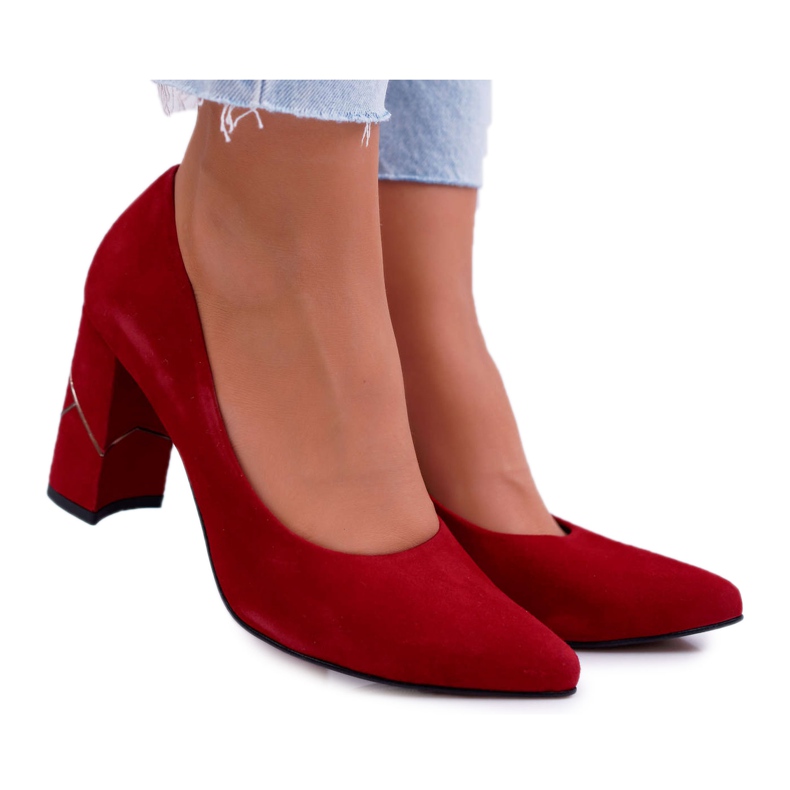 Bombas Laura Messi feminino camurça vermelho 2050 Tiffany