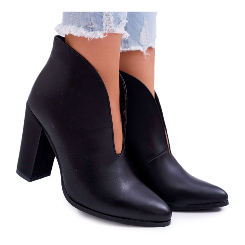 SEA Botas femininas de salto com manta preta preto