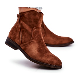 EVE Botas femininas de salto baixo Cowboy Camel Plemmi marrom