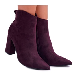 EVE Botas femininas de salto alto em camurça Spitz Violet Summe roxo