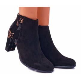 Botas femininas de salto alto Sergio Leone com flores douradas Folk Black Eros2 preto Botas femininas de salto alto Sergio Leone com flores douradas Folk Black Eros2 preto