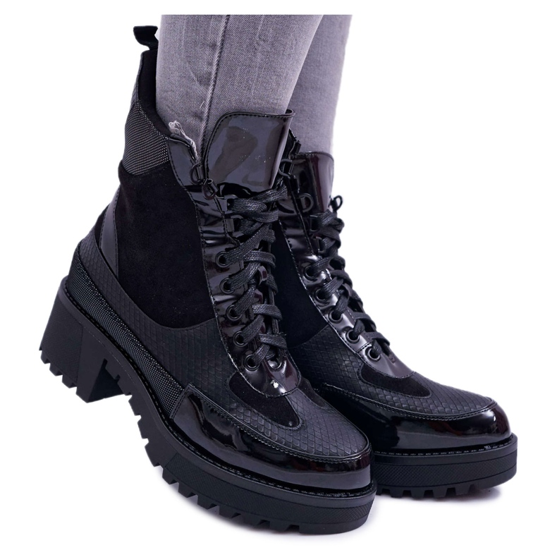 Botas altas femininas pretas trapaceiros Nemtere preto