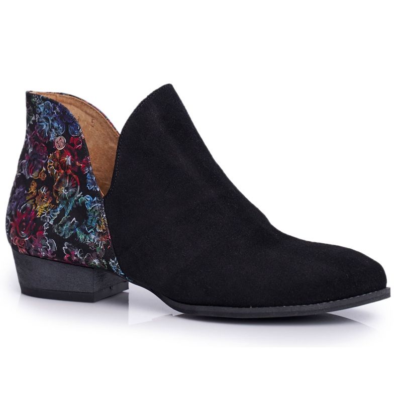 Botas rasteiras femininas Maciejka Spring Couro Preto 04091-57
