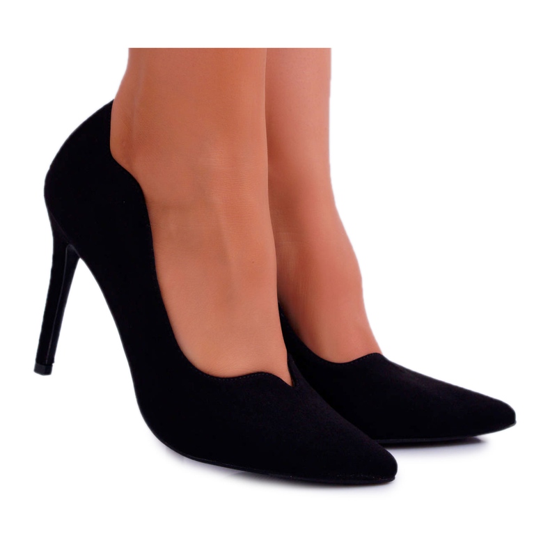 Stilettos camurça feminino preto S.Barski Ziger